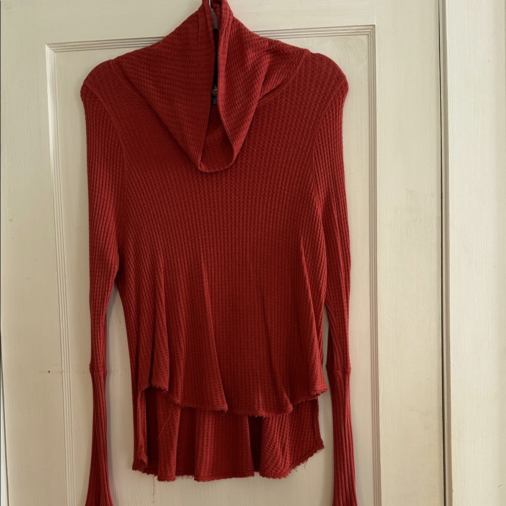 We The Free Brick Red Cowl Neck Sweater